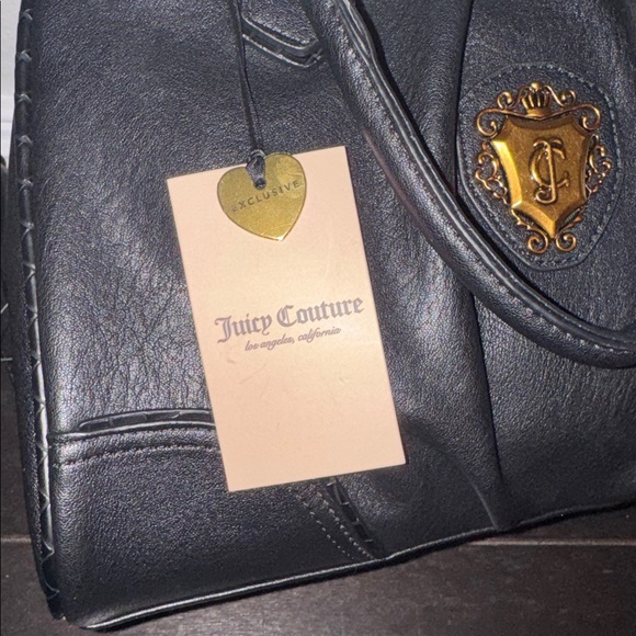 Juicy Couture Black Romance Satchel with Cream Bow - Picture 2 of 13